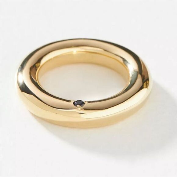 Anthropologie x Merewif Louise Ring Gold Sz 7 - Picture 6 of 7